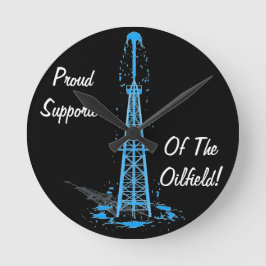 Oilfield Clock Runde Wanduhr
