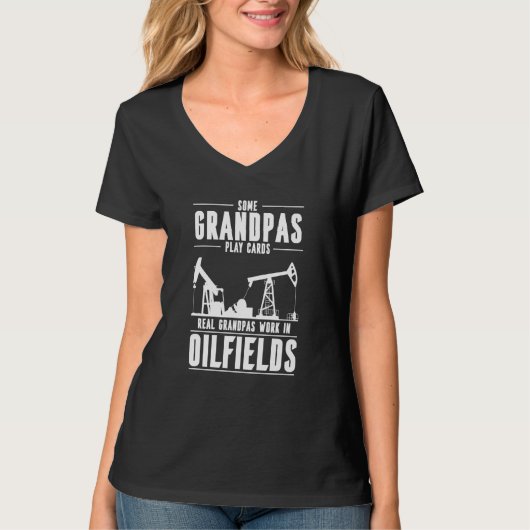 Oilfield Gradnpa Fracking Fracker  Oil Drilling T-Shirt (Vorderseite)