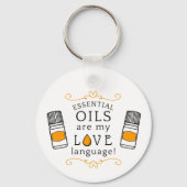 Oils Are My Love Language Key Chain Gold/Yellow Schlüsselanhänger (Rückseite)