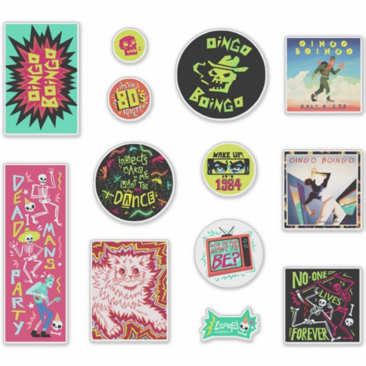 Oingo Boingo 12 sticker set (Vorderseite)