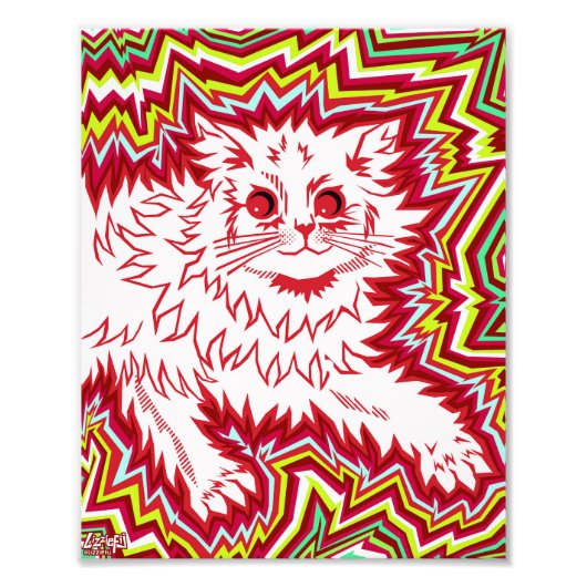Oingo Boingo Psychedelic Cat Print Fotodruck (Vorne)