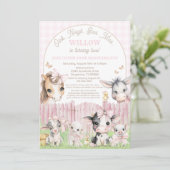 Oink Baa Moo Birthday Invitation Einladung (Stehend Vorderseite)