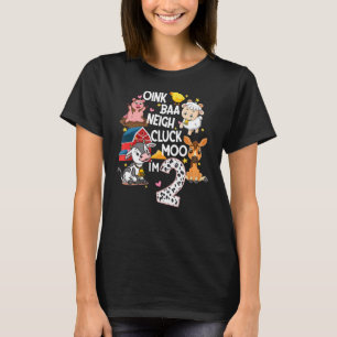 Oink Baa Moo I m 2 Children Birthday Farm Barn T-Shirt