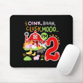 Oink Baa Moo Ich bin 2 Bauernhoftiere 2. Geburtsta Mousepad (Mit Mouse)
