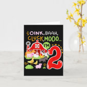 Oink Baa Moo I'm 2 Farm Animals 2nd Birthday Two Y Karte (Gelbe Blume)