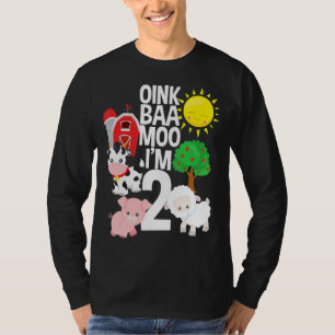 Oink Baa Moo I'm 2 Farm Thema Geburtstag 2 Jahre a T-Shirt