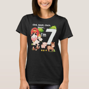 Oink Baa Moo I'm 7 Farm Thema Geburtstag 7 Jahre a T-Shirt