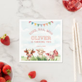 Oink Baa Moo Süße Bauernhoftiere 2. Geburtstag  Serviette (Beispiel)