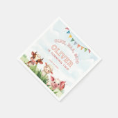 Oink Baa Moo Süße Bauernhoftiere 2. Geburtstag  Serviette (Ecke)