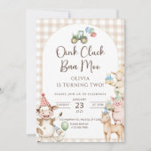 Oink Baa Moo Turning Two Birthday Invitation Edita Einladung (Vorderseite)