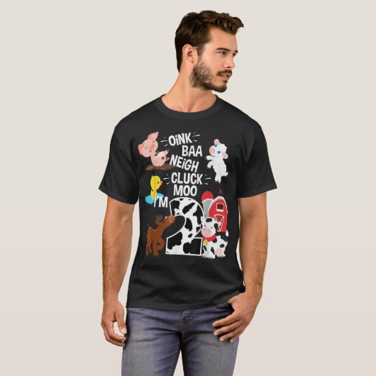 Oink Baa Neigh Cluck Moo Im 2 Jahre alt Far T-Shirt (Vorne ganz)