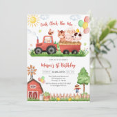 Oink Baa Quack Moo Farm Animals Birthday Einladung (Stehend Vorderseite)