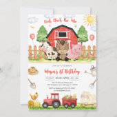 Oink Baa Quack Moo Farm Animals Birthday Einladung (Vorderseite)
