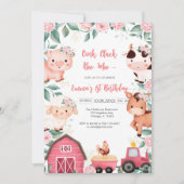 Oink Baa Quack Moo Farm Animals Birthday Einladung (Vorderseite)