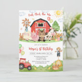 Oink Baa Quack Moo Farm Animals Birthday Einladung (Stehend Vorderseite)