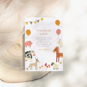 Oink Baa Quack Moo Farm Animals Birthday Party Dankeskarte