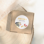 Oink Baa Quack Moo Farm Animals Birthday Party Runder Aufkleber