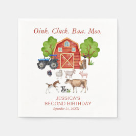 Oink Baa Quack Moo Niedliche Landtiere Geburtstag Serviette