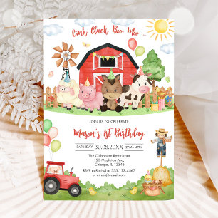 Oink Baa Quack Muh Bauernhof Tiere Geburtstag Einladung