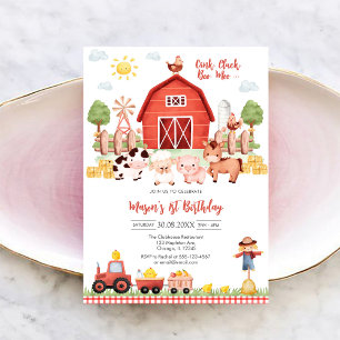 Oink Baa Quack Muh Bauernhof Tiere Geburtstag Einladung
