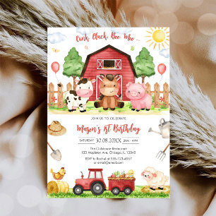 Oink Baa Quack Muh Bauernhof Tiere Geburtstag Einladung