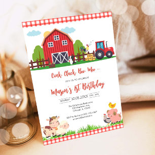 Oink Baa Quack Muh Geburtstag Bauernhof Tiere Einladung
