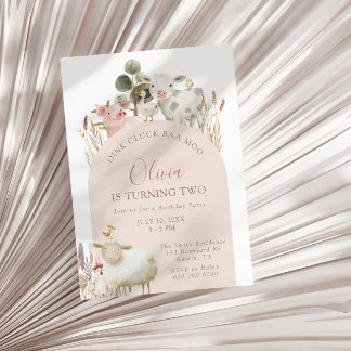 Oink Cluck Baa Moo Barnyard Birthday Einladung