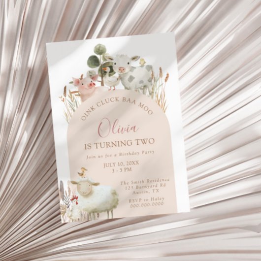 Oink Cluck Baa Moo Barnyard Birthday Einladung