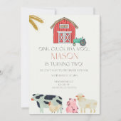 Oink Cluck Baa Moo Digitale Einladung (Vorderseite)