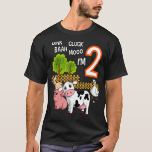 Oink Cluck Baah Mooo Ich bin 2 Farm Animal 2. Birt T-Shirt