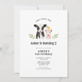 Oink Cluck Moo Niedliche Landtiere Geburtstag Einladung (Vorderseite)