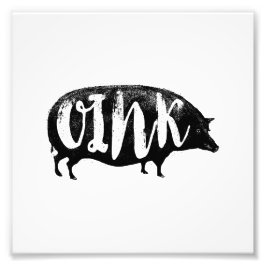 OINK Funny Vintag Pig Fotodruck