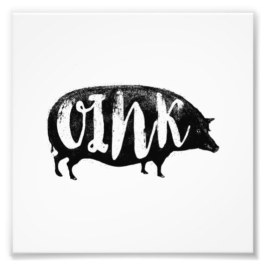 OINK Funny Vintag Pig Fotodruck (Vorne)