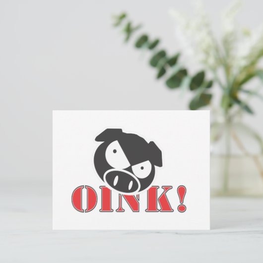 OINK_GraphicReversed Postkarte (Stehend Vorderseite)