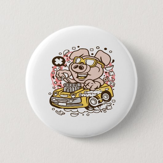 Oink Hotrod Button (Vorderseite)