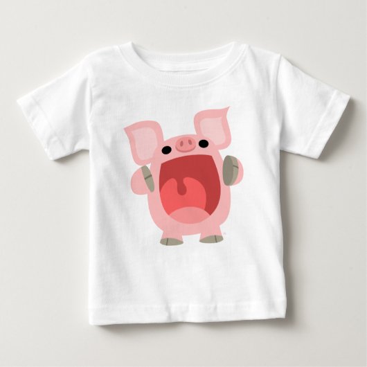 "OINK!!!" Niedlicher Cartoon Pig Baby T - Shirt (Vorderseite)