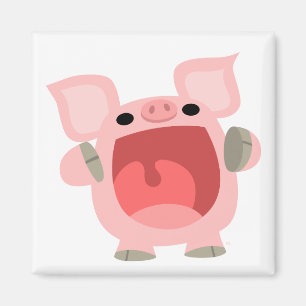 "OINK!!!" Niedlicher Cartoon-Schwein-Magnet Magnet