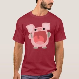"OINK!!!" Niedlicher Cartoon-Schwein-T - Shirt