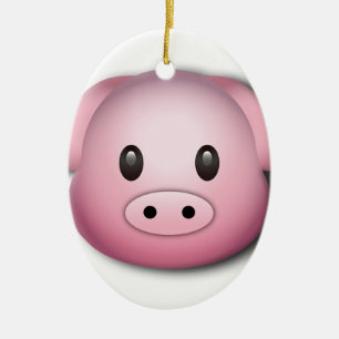 Oink Oink niedliches Schwein Keramikornament