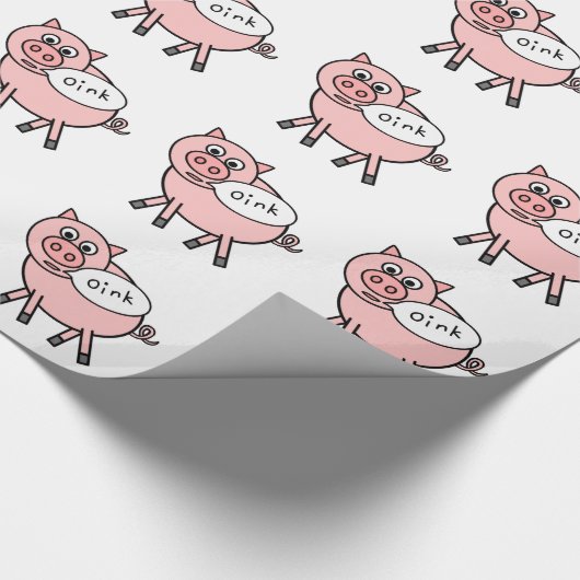 Oink Oink Schwein Geschenkpapier (Ecke)