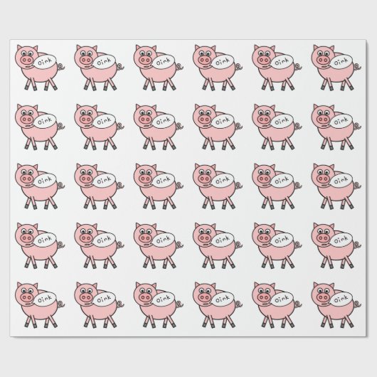 Oink Oink Schwein Geschenkpapier (Flach)