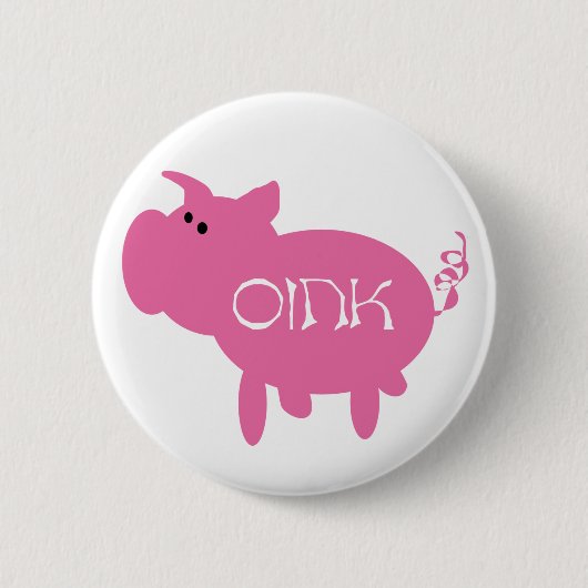 Oink rosa Schwein Button (Vorderseite)