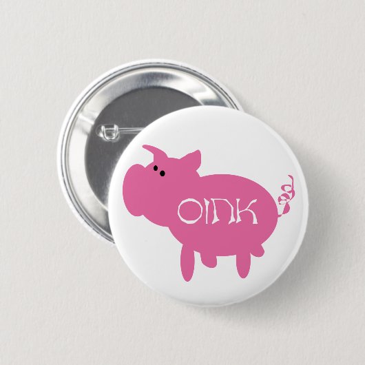 Oink rosa Schwein Button (Vorne & Hinten)