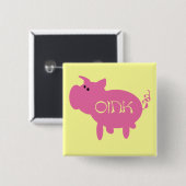 Oink rosa Schwein-T-Shirts und Geschenke Button (Vorne & Hinten)