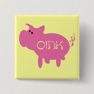 Oink rosa Schwein-T-Shirts und Geschenke Button