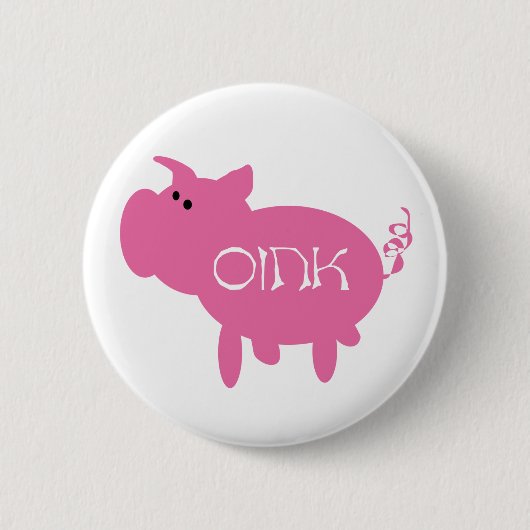 Oink rosa Schwein-T-Shirts und Geschenke Button (Vorderseite)