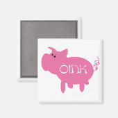 Oink rosa Schwein-T-Shirts und Geschenke Magnet (Vorderseite/Rückseite)