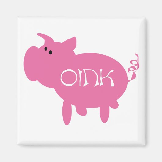Oink rosa Schwein-T-Shirts und Geschenke Magnet (Vorne)