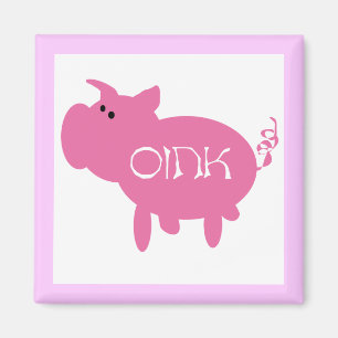 Oink rosa Schwein-T-Shirts und Geschenke Magnet