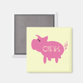 Oink rosa Schwein-T-Shirts und Geschenke Magnet (Vorderseite/Rückseite)